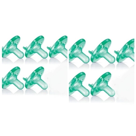 (10) Philips  Newborn NICU Soothie Pacifier, Green, 0-3 Months, Hospital - Picture 2 of 3